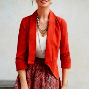 Anthro Cartonnier Red Blazer Jacket Miette Tencel